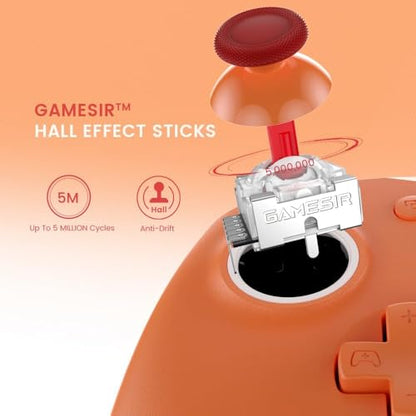 GameSir G7 SE Wired Controller for Xbox Series X|S, Xbox One & Windows 10/11, Plug and Play Gaming Gamepad with Hall Effect Joysticks/Hall Trigger, 3.5mm Audio Jack (Orange) - color: Orange