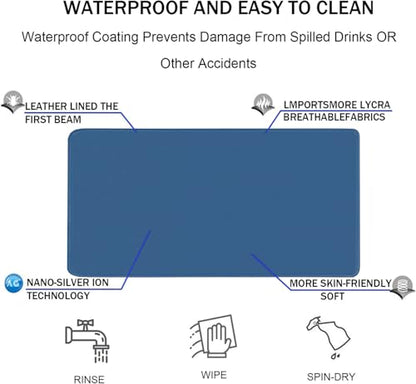 Large Gaming Mouse Pad, XXL Extended Computer Keyboard Mouse Mat with Stitched Edges, 31.5" x 15.7" Non-Slip Waterproof Rubber Base Office Big Long Mousepad for Work, Game, Office, Home, Blue - color: Blue