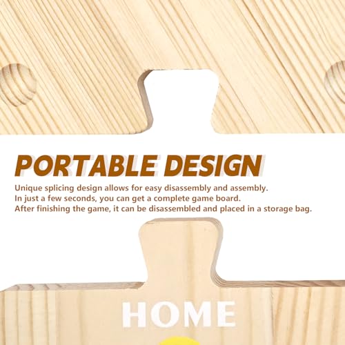 Wooden Board Game, Family Party Game for 2 to 8 Players, Includes 3 Hubs, 32 Marbles and 16 Dice