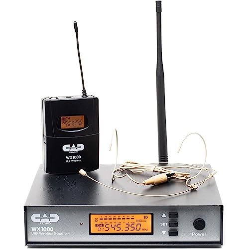 CAD WX1000BP Wireless Bodypack Mic System with Lav, Headset, and Guitar Cable (510 to 570 MHz) Bundle with Watson Rapid Charger with 4 AA Batteries