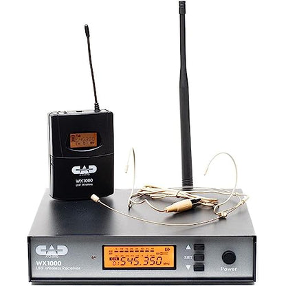 CAD WX1000BP Wireless Bodypack Mic System with Lav, Headset, and Guitar Cable (510 to 570 MHz) Bundle with Watson Rapid Charger with 4 AA Batteries