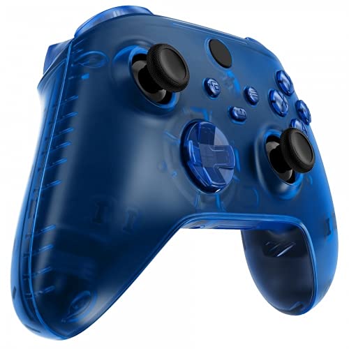MODDEDZONE Custom Wireless UNMODDED Controller for Xbox One S/X and PC with Exclusive and Unique Designs - The Perfect Gaming Gift for Enthusiasts, Expertly Crafted in the USA - Clear Blue Full - color: Clear Blue Full
