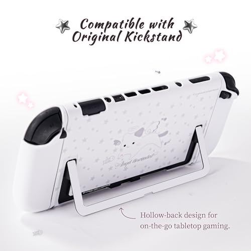 GeekShare Slim Protective Case Compatible with Switch 2 (2025), Anti-Scratche and Shock-Absorption Dockable Hard Shell for Switch 2 Game Console - Angel Descended - color: Star Angel Cat