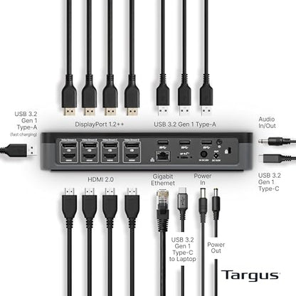 Targus USB-C Universal Quad 4K (QV4K) Docking Station with 100W Power Delivery, Black (DOCK570USZ)
