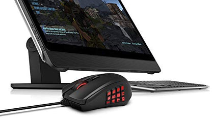 Amazon Basics Pro Gaming Mouse with 12,000 DPI Optical Sensor, 12 Programmable Buttons, Backlit RGB LED - Black