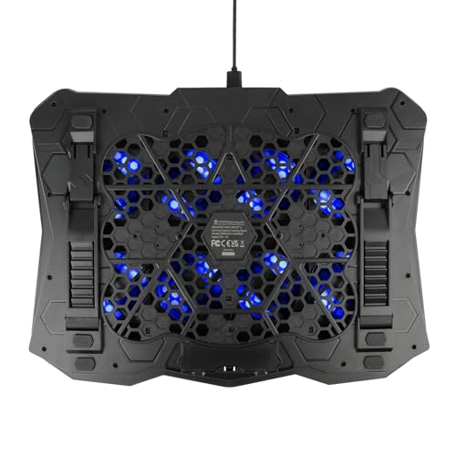 ENHANCE Infiltrate 3 Laptop Cooling Pad with RGB LED Lights - Gaming Cooler Stand with 8 Quiet Fans, 7-Angle Adjustable, Dual USB Hub, Metal Cooling Plate for 13-17.3" Gaming Notebooks