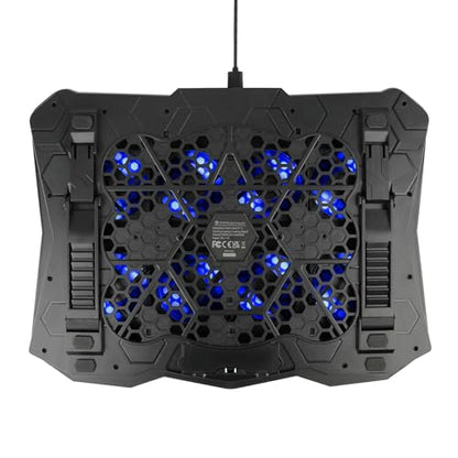 ENHANCE Infiltrate 3 Laptop Cooling Pad with RGB LED Lights - Gaming Cooler Stand with 8 Quiet Fans, 7-Angle Adjustable, Dual USB Hub, Metal Cooling Plate for 13-17.3" Gaming Notebooks