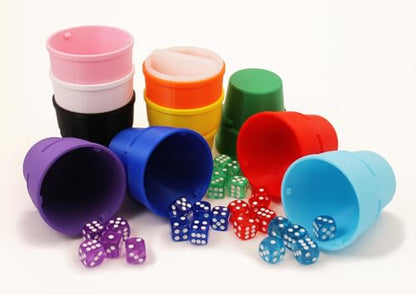Dice Up! 10 Player Game Set, Liar’s Dice, Poker, Mexico, Colorful, Durable, Sustainable PLA, Party Game, Gift Idea, Interlocking Travel Game, 50 x 16mm Die - color: Multi