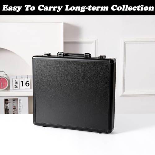 Azamou Toploader Binder for Trading Cards, Hard Cases, Holds 216 Toploaders, 9 Pocket Sleeves for 3" x 4" Cards (Black 216-Toploaders) - color: Black 216-Toploaders