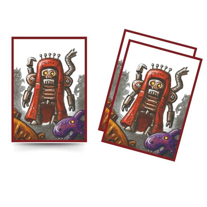 Trading Card Sleeves – 100 Count – Smooth Matte Art Back & Clear Front (66 x 92 mm) – Fits Standard Cards, MTG, Sports & Collector Decks - Clockwork Overlord