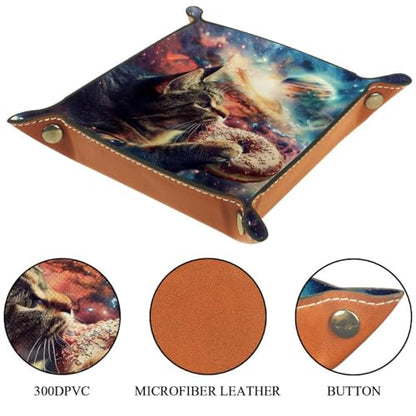 Galaxy Cat Donut Planet Dice Tray Dice Rolling Tray Folding Dice Holder for Dice Games, Like RPG, DND and Other Table Games - color: Multi 3