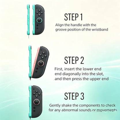 Arvytosty Magnetic Wrist Straps for Switch 2 Controller, 1 Pair Compatible with Switch 2 Mouse Mode, Replacement Wrist Strap with Responsive SR/SL Buttons (Purple/Light Green) - color: Purple/Light Green
