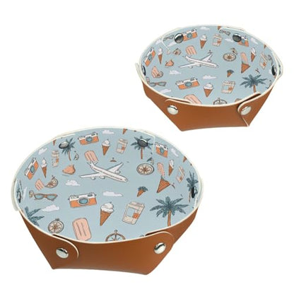 2Pcs PU Dice Holder Folding for RPG DND Table Games, Dice Trays Storage Box Portable Folding Rolling Dice Tray, Travel Themed Design - color: Multi 15