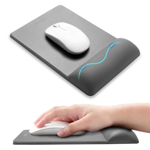 univo colors Mini Size Mouse Pad for Business Trips and Travel,Premium PU Material,Ergonomic Design,Smooth Mouse Operation with Hard Plate,Reduces Fatigue(Gray) - color: Mini_gray, style: Mini Mouse Pad