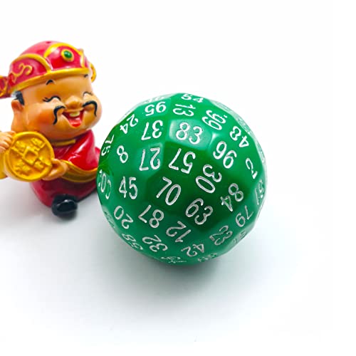 Bescon Polyhedral Dice 100 Sides Dice, D100 die,100 Sided Cube, D100 Game Dice, 100-Sided Cube of Green Color - color: Solid Green D100