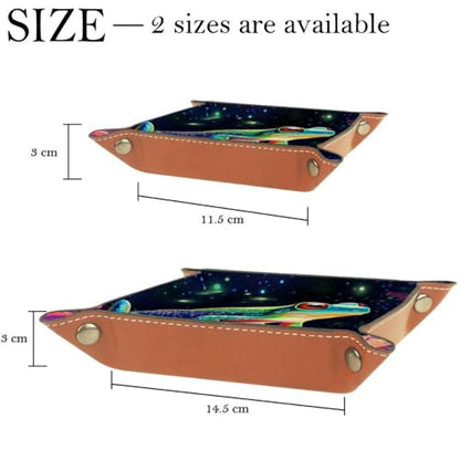 Neon Frog Dice Tray PU Leather Dice Rolling Tray Folding Dice Holder for Dice Games, Like RPG, DND and Other Table Games - color: Multi 3