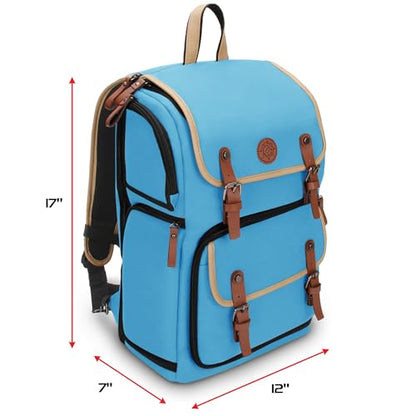 ENHANCE Designer Edition TCG Backpack - MTG Deck Bag Card Binder Space, TCG Deck Box Storage, MTG Playmat Holder - Card Storage Compatible with Magic the Gathering, Pokemon, Lorcana (Canvas Blue) - color: Canvas Blue