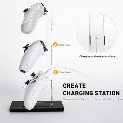Controller Stand 3 Tiers , Universal Controller Holder Headphone Stand, Headset Holder, Acrylic Controller Display Stand Compatible with Xbox, PS5, PS4, NS - Ideal Desk Mount for Gamers,Transparent - color: Transparent