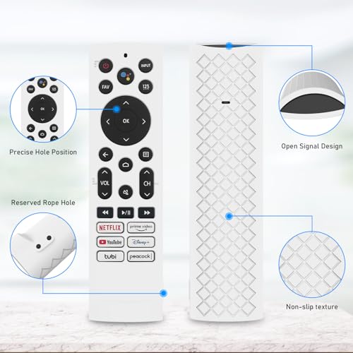 Silicone Remote Case for Hisense U8 TV Remote, ERF3A90,U7G U9G Series 4K ULED Remote Skin, Glow Green - color: WHITE