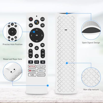 Silicone Remote Case for Hisense U8 TV Remote, ERF3A90,U7G U9G Series 4K ULED Remote Skin, Glow Green - color: WHITE