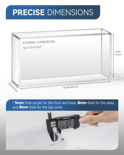 SPC Acrylic Display Case, 8mm Ultra Thick Clear Protector Case,Magnetic Lid | Clear Display Enclosure Compatible with Prismatic Evolutions Super-Premium Collection Box (14.4"Lx3.4"Wx6.9"H) - color: Spc Acrylic Case, size: Acrylic Case
