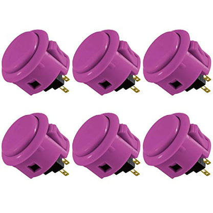 Sanwa 6 pcs OBSF-30 Original Push Button 30mm - for Arcade Jamma Video Game & Arcade Joystick Games Console (Purple) S@NWA - color: Purple