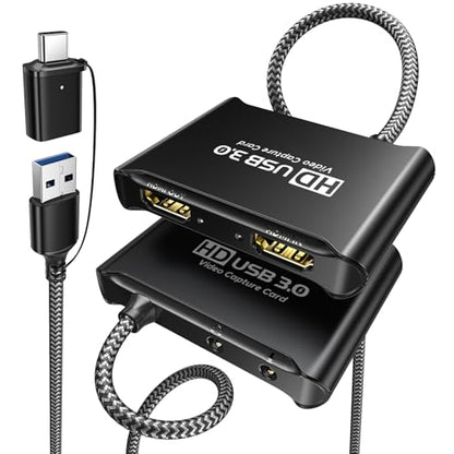 ByteWave USB 3.0 HDMI Video Capture Card, 4K Passthrough, HD 1080P60 Output | Metalshell, Plug & Play, HDMI to USB C Audio Video Game Capture Device for Streaming, Cam Link for Switch2/PS5/Xbox/PC/OBS