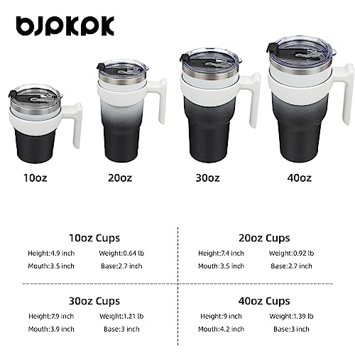 BJPKPK 10 oz Mini Tumbler with Lid, Straw & Handle, Insulated Steel Cup | Small, Spill Proof, Leak Proof, Thermal, Double Wall Vacuum, Sweatproof, Dishwasher Safe, BPA Free, Day & Night - color: Day & Night, size: 10 Ounces