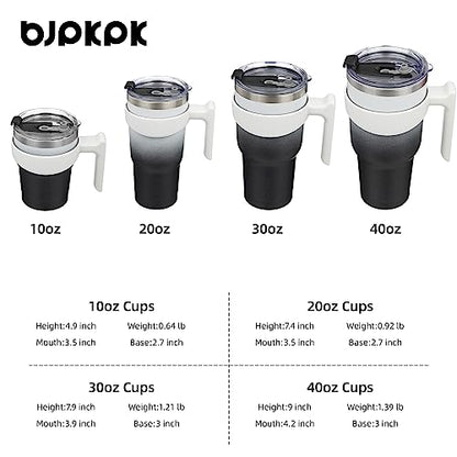 BJPKPK 10 oz Mini Tumbler with Lid, Straw & Handle, Insulated Steel Cup | Small, Spill Proof, Leak Proof, Thermal, Double Wall Vacuum, Sweatproof, Dishwasher Safe, BPA Free, Day & Night - color: Day & Night, size: 10 Ounces