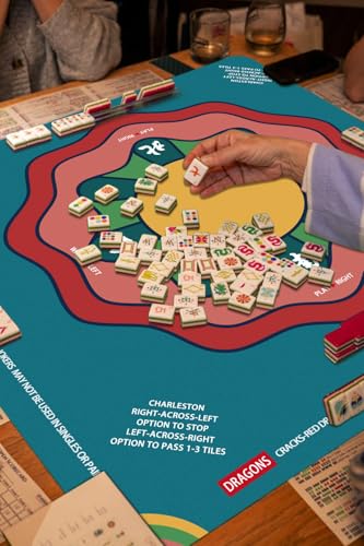 Mahjong Mat with Rule, 31.5x31.5Inch American Mahjongg Table Mat (Aqua) | Anti-Wrinkle&Foldable Neoprene Mahjongg Travel Mat for Table with Learning Rule, Anti-Slip Noise Reduction Includes Carry Bag - color: Aqua
