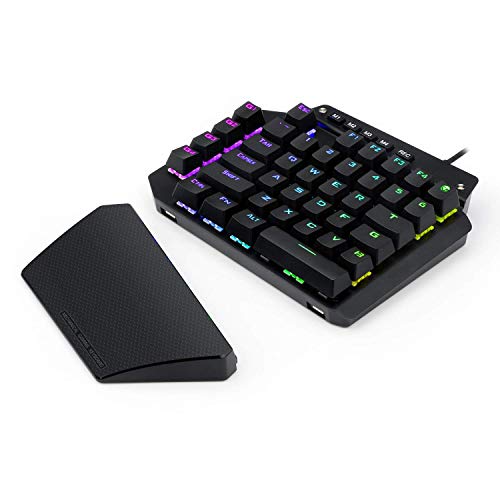 USonline911 Advanced K-700 Mechanical Gaming Keyboard, 44 Keys, Blue Switches, RGB Backlit, Onboard Macro Keys, One Handed Keyboard, Gaming Keypad, Small Gaming Keyboard