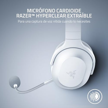 Razer Barracuda X Wireless Gaming & Mobile Headset (PC, PlayStation, Switch 2, Android, iOS): 2.4GHz Wireless + Bluetooth - Lightweight - 40mm Drivers - Detachable Mic - 50 Hr Battery - Mercury White - color: White, size: Standard, style: Barracuda X