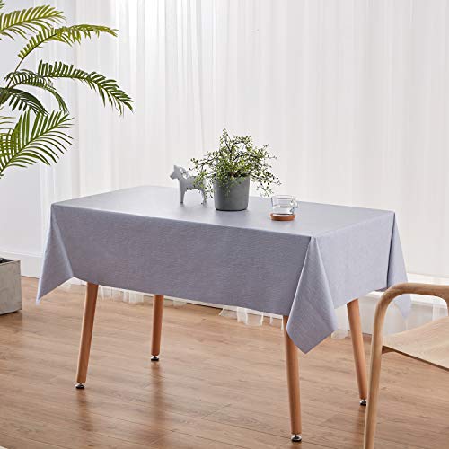 NLMUVW Square Vinyl Tablecloth, Small Heavy Duty PVC Table Cloth 100% Waterproof Oil Proof Wipe Clean Table Cover for Kitchen Dining Picnic, Grey, 42 x 42 inch - color: Grey, size: 42" x 42" (Square)
