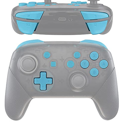 eXtremeRate Heaven Blue Repair ABXY D-pad ZR ZL L R Keys for Nintendo Switch Pro Controller, Glossy DIY Replacement Full Set Buttons with Tools for Nintendo Switch Pro - Controller NOT Included - color: Heaven Blue