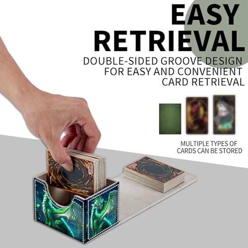 for Card Storage - Card Box and Commander Deck Capacity, Anime Card Sleeves - Designed for Players, Emerald Dragon - color: Emerald Dragon