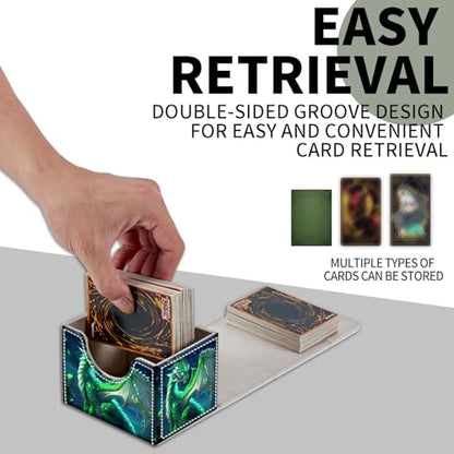 for Card Storage - Card Box and Commander Deck Capacity, Anime Card Sleeves - Designed for Players, Emerald Dragon - color: Emerald Dragon