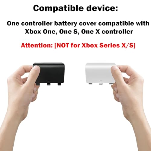 4 Pack One Controller Battery Cover for Xbox One, One S/One X Controller Battery Back Cover [NOT for Xbox Series X/S], Battery Back Shell Covers for Xbox One, One S, One X Controller(White/Black) - color: Black&White