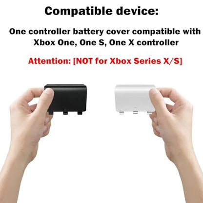 4 Pack One Controller Battery Cover for Xbox One, One S/One X Controller Battery Back Cover [NOT for Xbox Series X/S], Battery Back Shell Covers for Xbox One, One S, One X Controller(White/Black) - color: Black&White