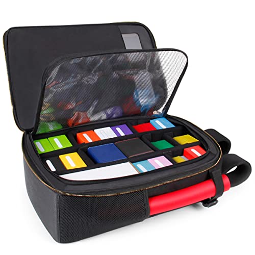 ENHANCE MTG Backpack TCG Card Storage - TCG Backpack for Deck Boxes, Sleeved Cards, Playmats, MTG Accessories - Customizable Organization Protected by Built-in Defender Screen - color: Black