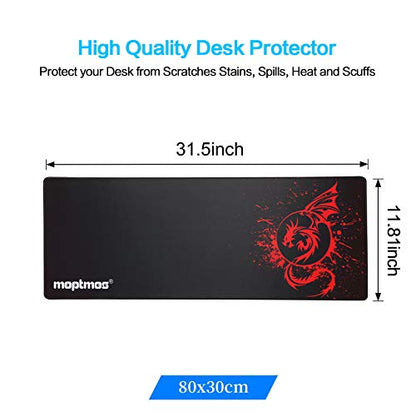 A-Red Large Dragon Gaming Mouse Mat - Gamer Office Computer Mouse Pad - color: A-Red