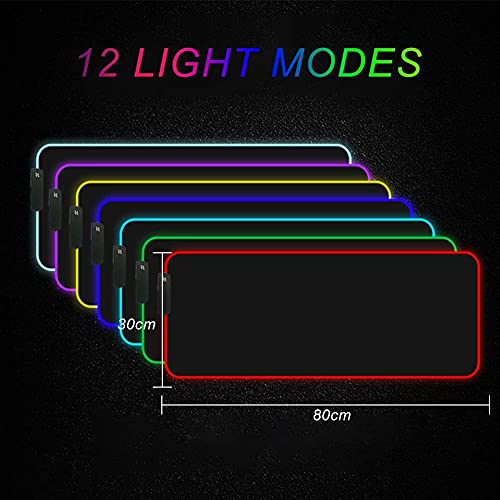 Custom RGB Mouse Pad Personalized Led Mouse Pad with Picture Custom Gaming Mouse Mat Glowing Led Non-Slip Rubber Base Computer Keyboard Pad Mat, 13.8x11.8 in - size: 13.8 x 11.8 in