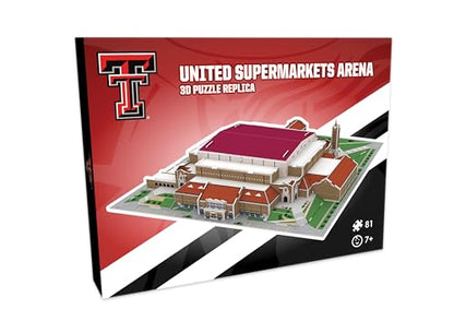 Pro Lion 3D Jigsaw Puzzle of Texas Tech Red Raiders Basketball Stadium - 81 Pieces | 2 Hour Build Time | Home of Texas Tech Basketball Team | NCAA Basketball Gifts for Boys, Men & Kids Aged 8 & Up - style: Home of Texas Tech Basketball team