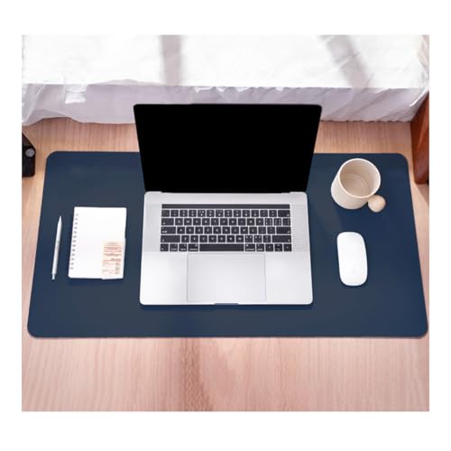 Non-Slip Leather Desk Mat, 31.5"" x 11.8" Waterproof Laptop Computer Desk Keyboard Pad, Large Mouse Pad for Office,Work, Home, Decor-Dark Blue - color: Dark Blue