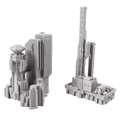 6mm Sci-Fi Cityscape Bundle 1 - Tabletop Terrain for Miniatures Games Such as Epic Battletech Adeptus Titanicus (Bundle 1) - size: Bundle 1 without Hexes