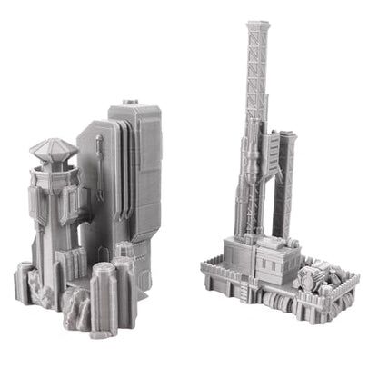 6mm Sci-Fi Cityscape Bundle 1 - Tabletop Terrain for Miniatures Games Such as Epic Battletech Adeptus Titanicus (Bundle 1) - size: Bundle 1 without Hexes