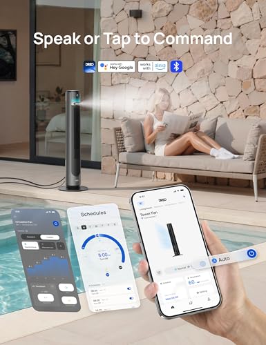 DREO TurboCool Outdoor Misting Fan 711AS, 33 ft/s High Velocity, 20dB Quiet | 12 Speeds, 4 Modes, 150° Customizable Oscillating, Smart Standing Fan for Bedroom, DC Motor, IPX4-rated Weather Resistant - color: Charcoal