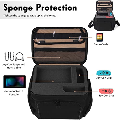 Nintendo Switch Carry Case,Bag for Nintendo Switch/Switch OLED/Switch Lite | Portable Carrying Storage Bag Soft Lining Hard Case for Nintendo Switch Console Pro Controller & Accessories