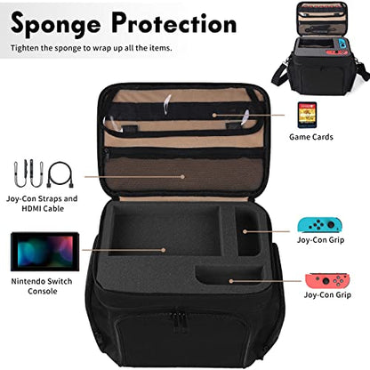 Nintendo Switch Carry Case,Bag for Nintendo Switch/Switch OLED/Switch Lite | Portable Carrying Storage Bag Soft Lining Hard Case for Nintendo Switch Console Pro Controller & Accessories