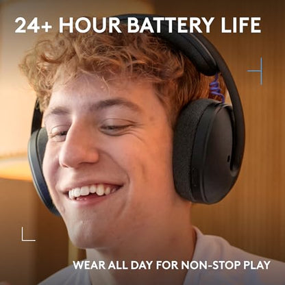 Logitech G325 Lightspeed Wireless Gaming Headset - Black | All-Day Comfort, Built-in Mic with Noise Reduction, 24-Bit Audio, 24+ Hr Battery Life, for PC, PlayStation, Switch, Mobile - color: Black