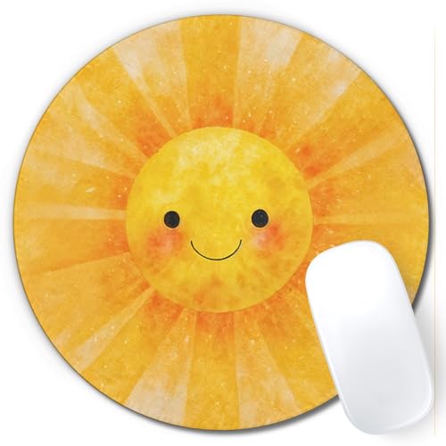 Boho Colorful Rainbow Sun Mouse Pad,Cute Rainbow Sun Sunshine Mouse Pads Mousepad for Desk Home Office Dorm Computers Laptop, Boho Sunshine Office Supplies Desk Accessories, 7.9x7.9 Inch - color: Color-8